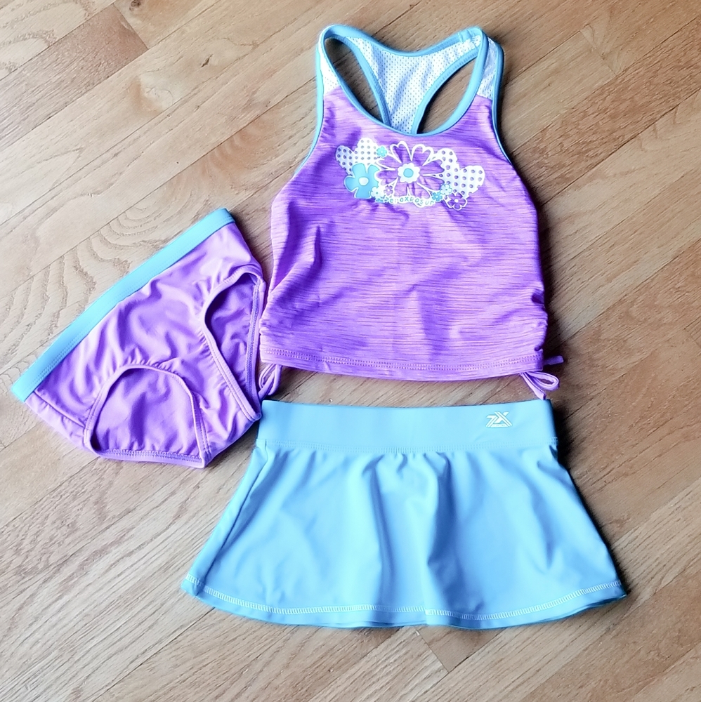 NWOT Zeroxposur 3 Piece Tankini Set Size 5